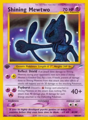 Shining Mewtwo Pokémon card #109