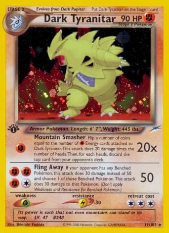 Dark Tyranitar Pokémon card #11