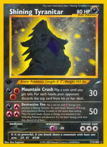 Shining Tyranitar Pokémon card #113