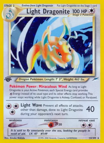 Light Dragonite Pokémon card #14