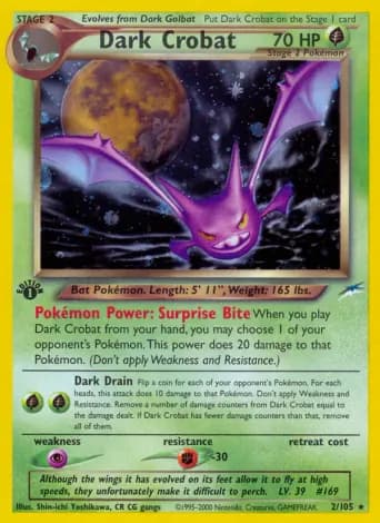 Dark Crobat Pokémon card #2