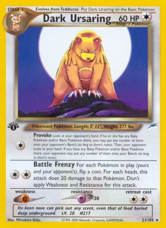 Dark Ursaring Pokémon card #21