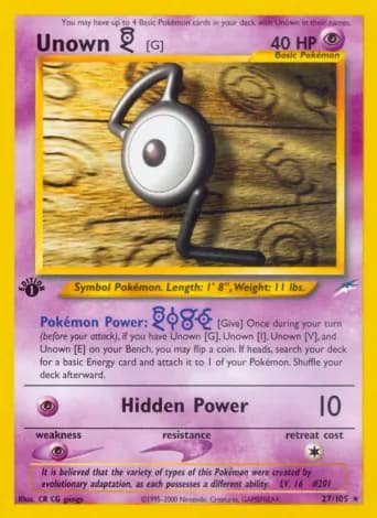 Unown [G] Pokémon card #27
