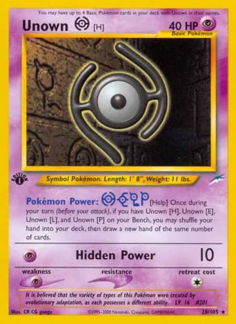 Unown [H] Pokémon card #28
