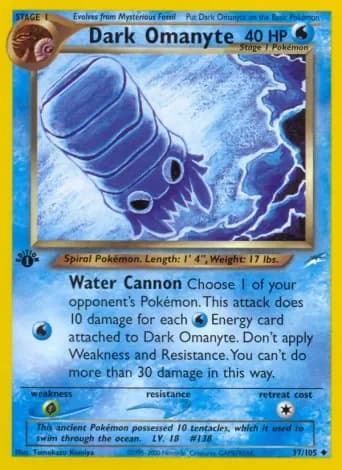 Dark Omanyte Pokémon card #37