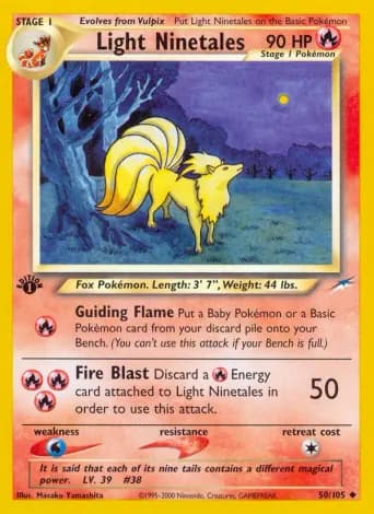 Light Ninetales Pokémon card #50