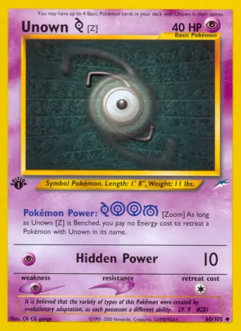 Unown [Z] Pokémon card #60