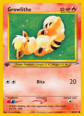 Growlithe Pokémon card #68