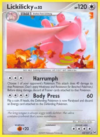 Lickilicky Pokémon card #33