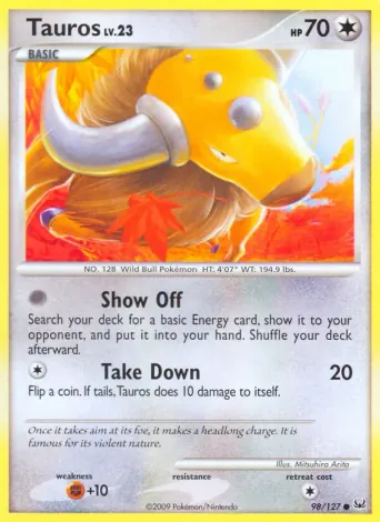 Tauros Pokémon card #98