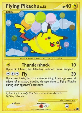 Flying Pikachu Pokémon card #113