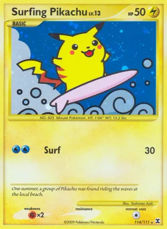 Surfing Pikachu Pokémon card #114