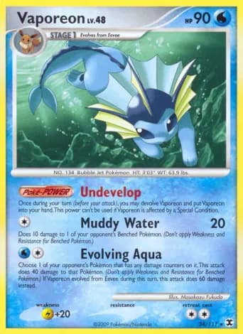 Vaporeon Pokémon card #34