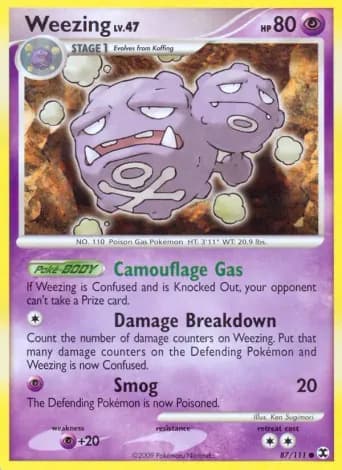 Weezing Pokémon card #87