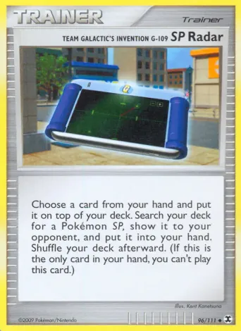Team Galactic's Invention G-109 SP Radar Pokémon card #96