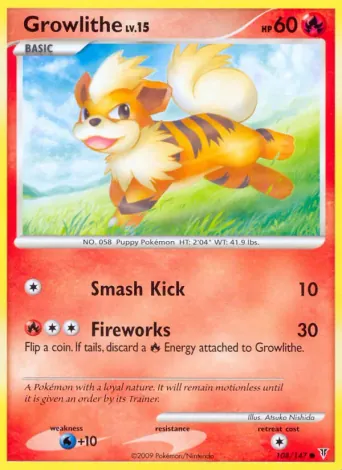 Growlithe Pokémon card #108