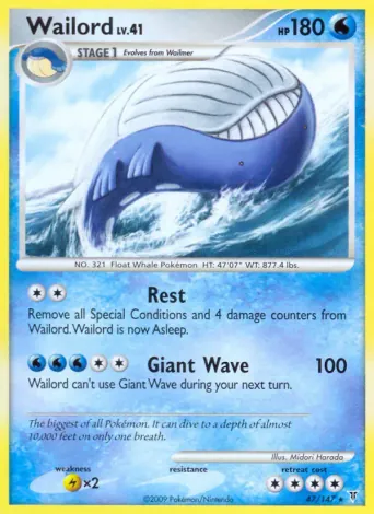 Wailord Pokémon card #47