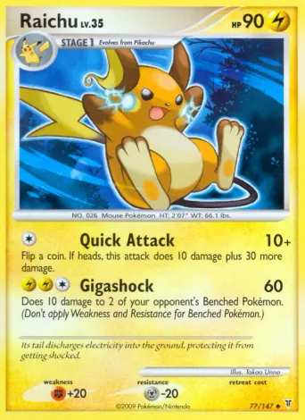 Raichu Pokémon card #77