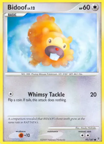 Bidoof Pokémon card #91