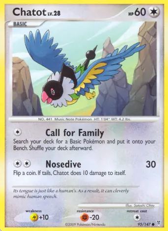 Chatot Pokémon card #95
