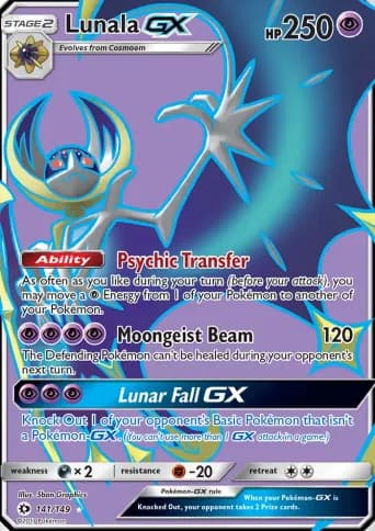 Lunala GX Pokémon card #141