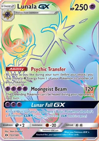 Lunala GX Pokémon card #153