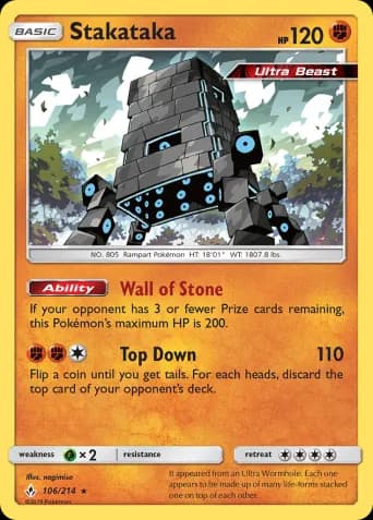 Stakataka Pokémon card #106