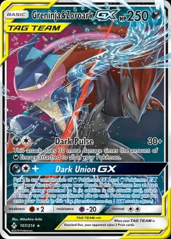 Greninja & Zoroark GX Pokémon card #107