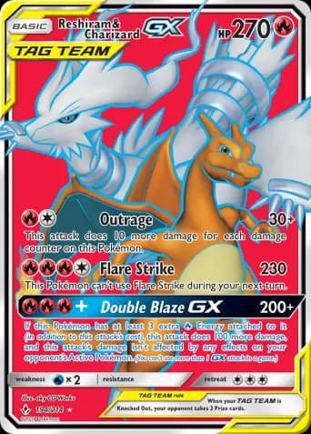 Reshiram & Charizard GX Pokémon card #194