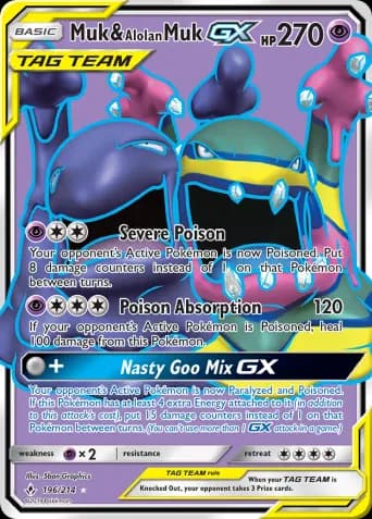 Muk & Alolan Muk GX Pokémon card #196