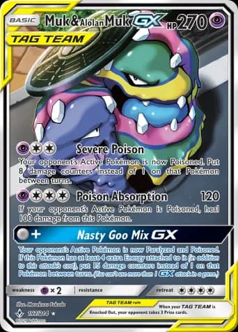 Muk & Alolan Muk GX Pokémon card #197