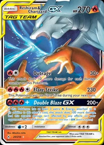 Reshiram & Charizard GX Pokémon card #20