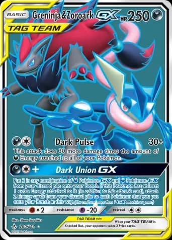 Greninja & Zoroark GX Pokémon card #200