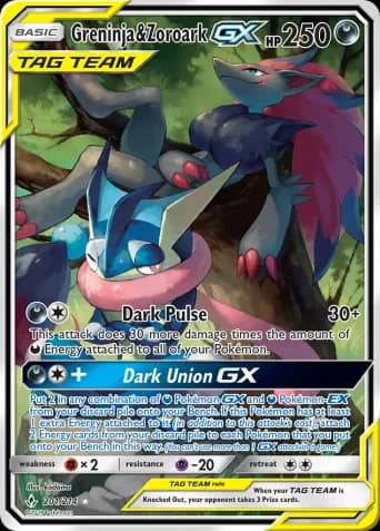 Greninja & Zoroark GX Pokémon card #201