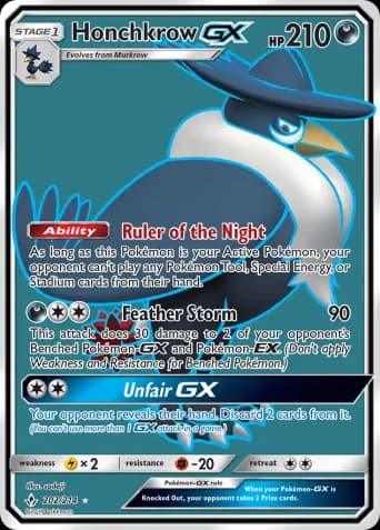 Honchkrow GX Pokémon card #202