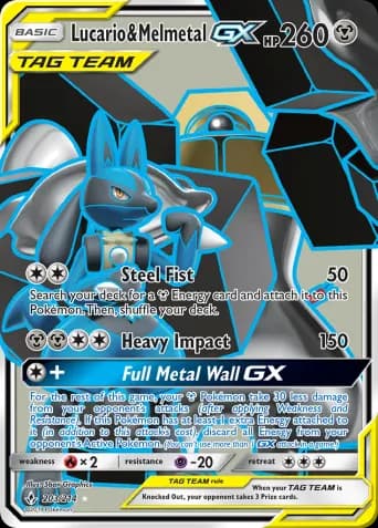 Lucario & Melmetal GX Pokémon card #203