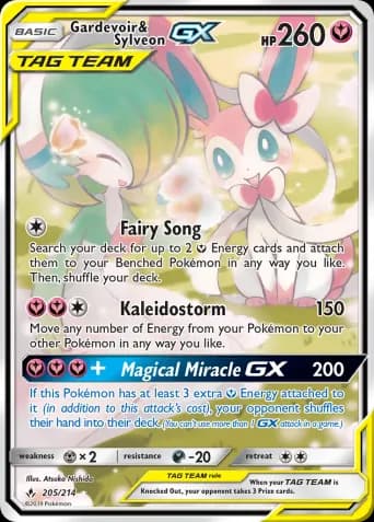 Gardevoir & Sylveon GX Pokémon card #205