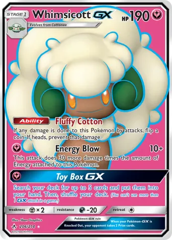 Whimsicott GX Pokémon card #206