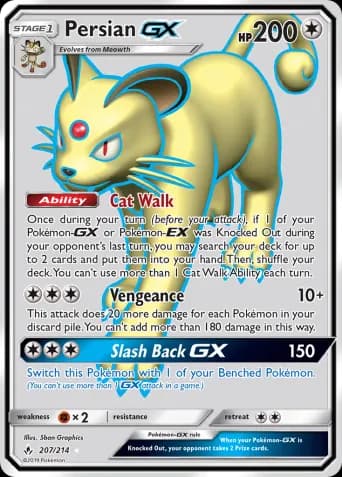 Persian GX Pokémon card #207