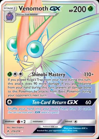 Venomoth GX Pokémon card #216