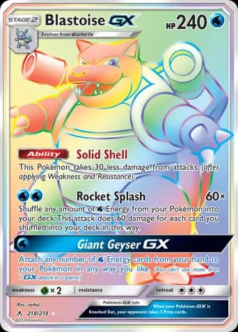 Blastoise GX Pokémon card #218