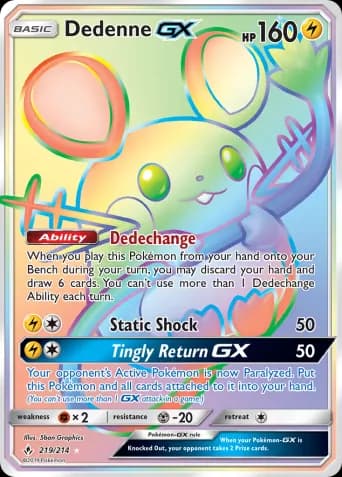 Dedenne GX Pokémon card #219
