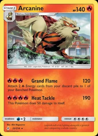 Arcanine Pokémon card #22