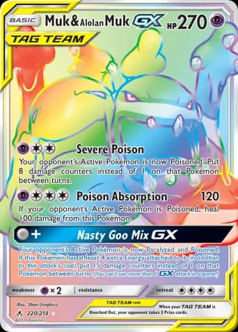 Muk & Alolan Muk GX Pokémon card #220