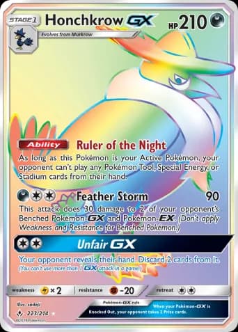 Honchkrow GX Pokémon card #223