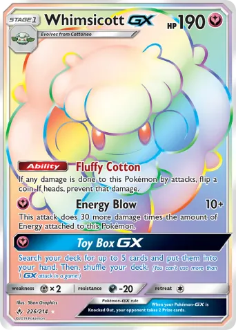Whimsicott GX Pokémon card #226