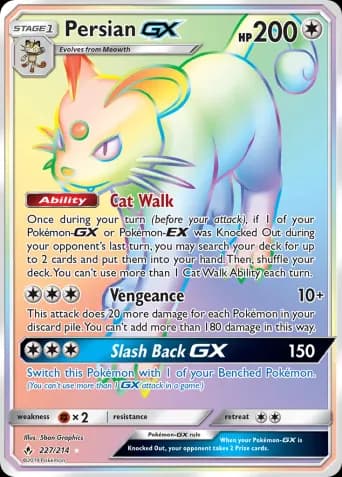 Persian GX Pokémon card #227
