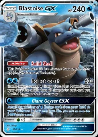 Blastoise GX Pokémon card #35