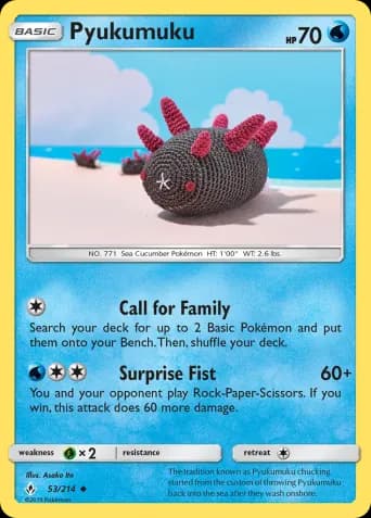 Pyukumuku Pokémon card #53