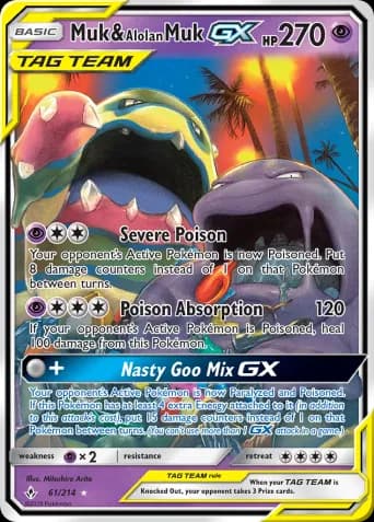 Muk & Alolan Muk GX Pokémon card #61